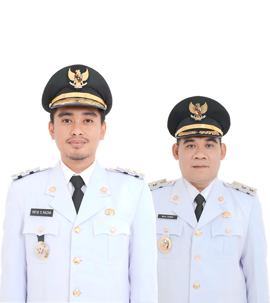 The girl are pointing to the left side